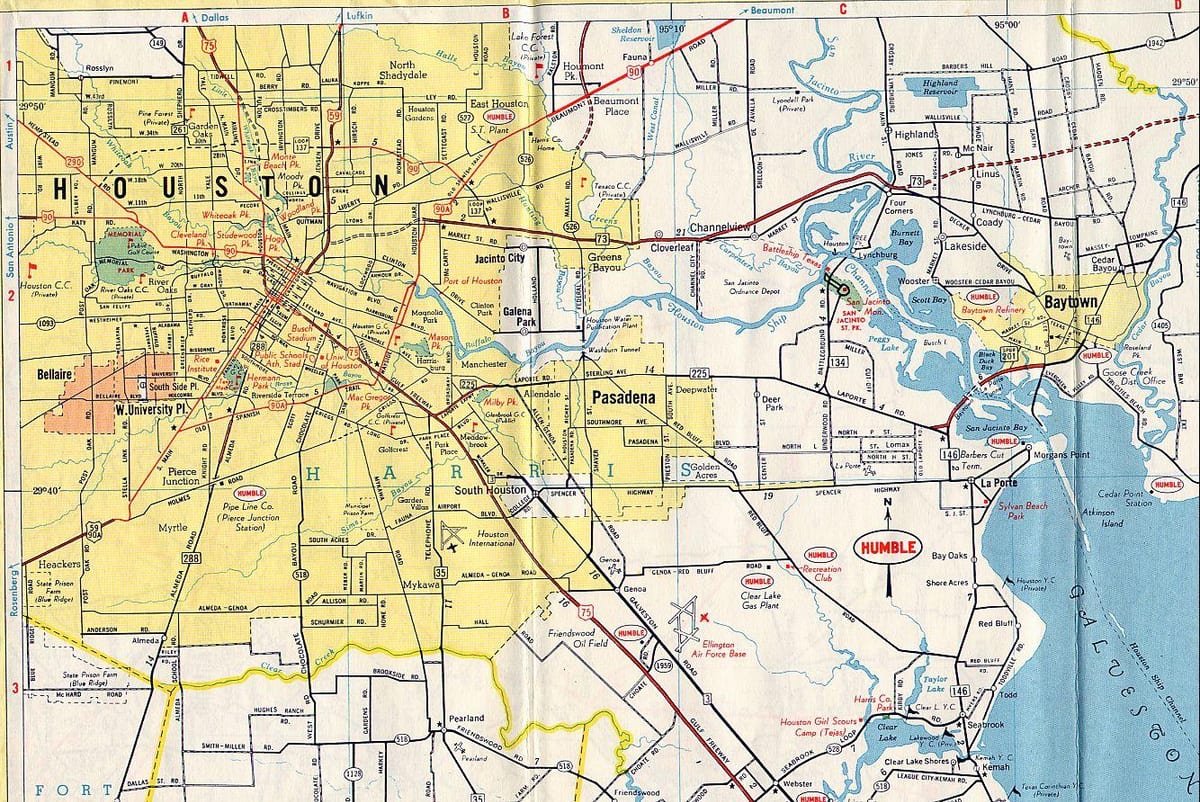 Houston xəritədə