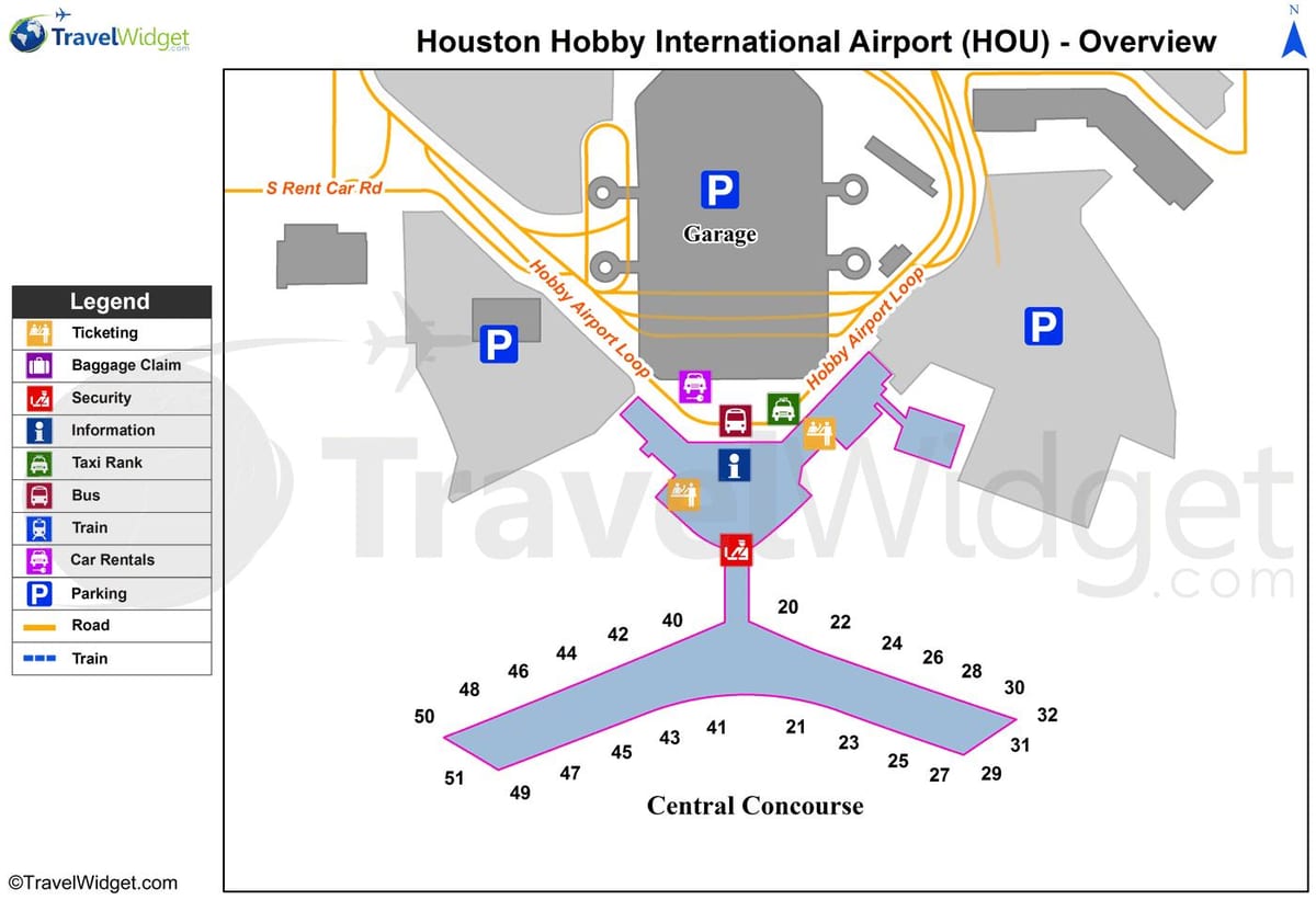 Houston hava limanı, terminal kart