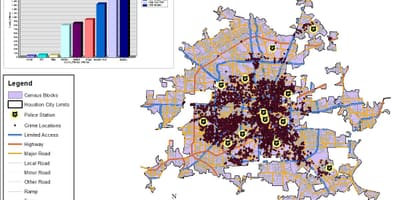 Cinayətkarlığın səviyyəsi Houston xəritə