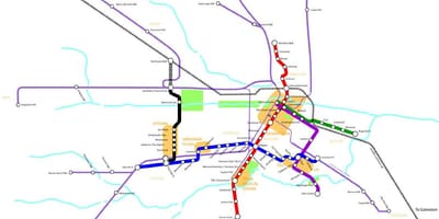Metro və Dəmir yolu Houston xəritə